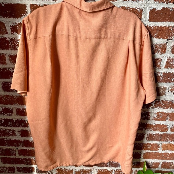 Men’s orange silky casual button down - Picture 7 of 7